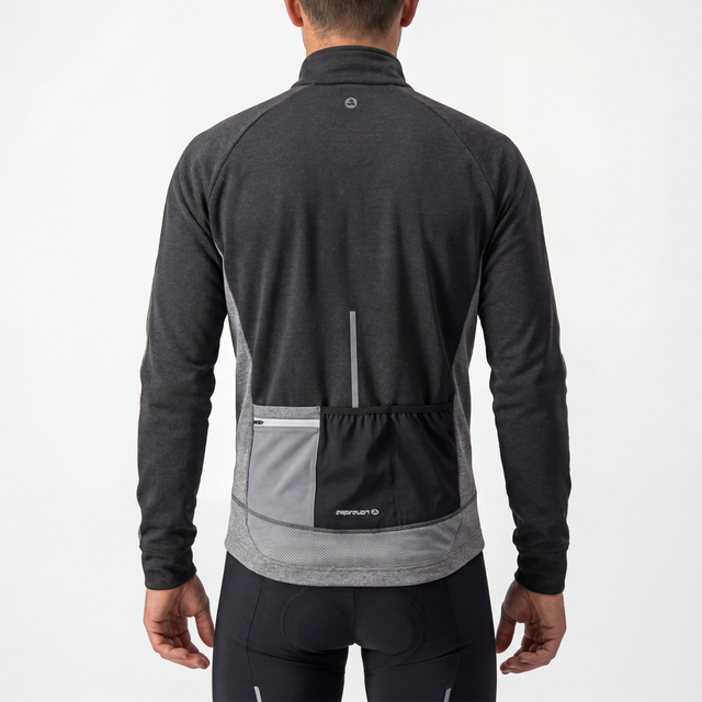 Chaqueta ciclista con panel reflectante y bloques de color